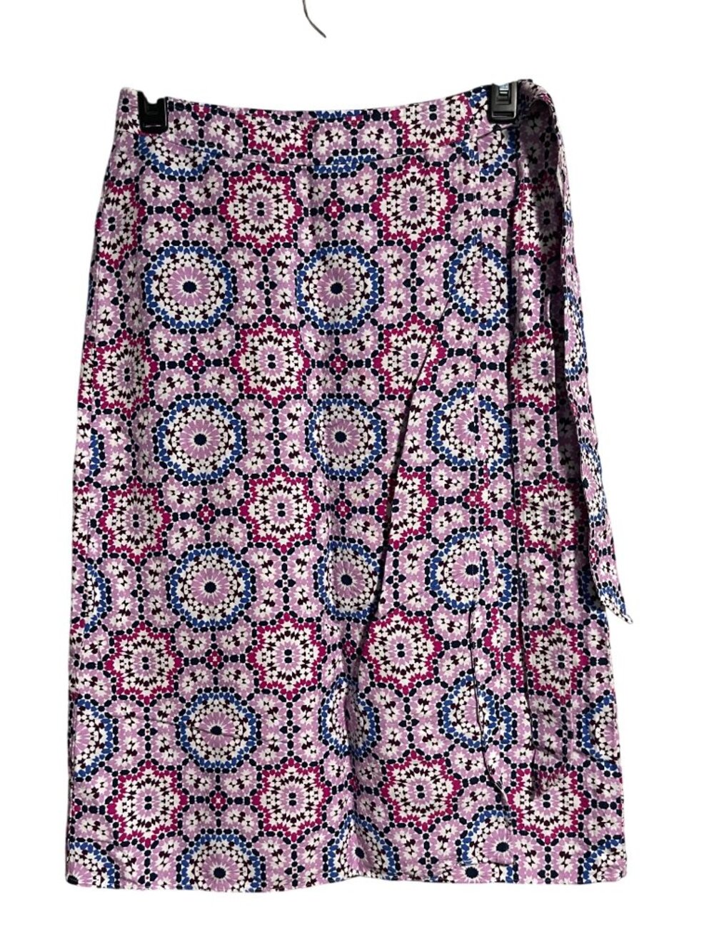 Loft Petites Womens Wrap Skirt Size 10P Geometric Print Midi Length